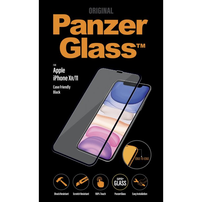 Ochranné temperované sklo PanzerGlass Case Friendly pro Apple iPhone 11/XR, černé