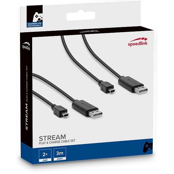 Set nabíjecích kabelů Speedlink Stream Play & Charge Cable set pro PS3