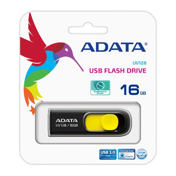 USB klíč A-DATA UV128, 16GB, USB 3.1-rychlost 90/40 MB/s (AUV128-16G-RBY)