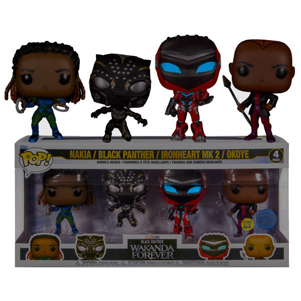 POP! 4 Pack Black Panther 2 Wakanda Forever (Marvel) Special Editon (Glows in The Dark)
