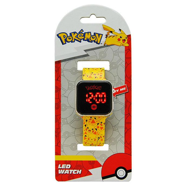 Dětské LED hodinky Pokémon Pikachu, žluté