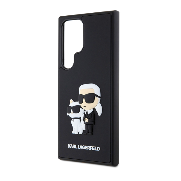 Zadní kryt Karl Lagerfeld 3D Rubber Karl and Choupette pro Samsung Galaxy S24 Ultra , černý