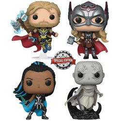 POP! 4 Pack Thor, Mighty Thor, Valkyrie, Gorr (Thor: Love and Thunder) Special Edition