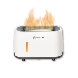Tellur flame aroma difuzér, 240 ml, LED, bílý