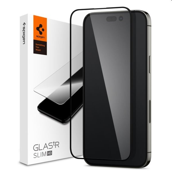 Tvrzené sklo Spigen tR Slim HD pro Apple iPhone 14 Pro Max, černé