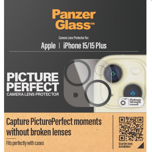 PanzerGlass ochranný kryt objektivu fotoaparátu pro Apple iPhone 15/15 Plus