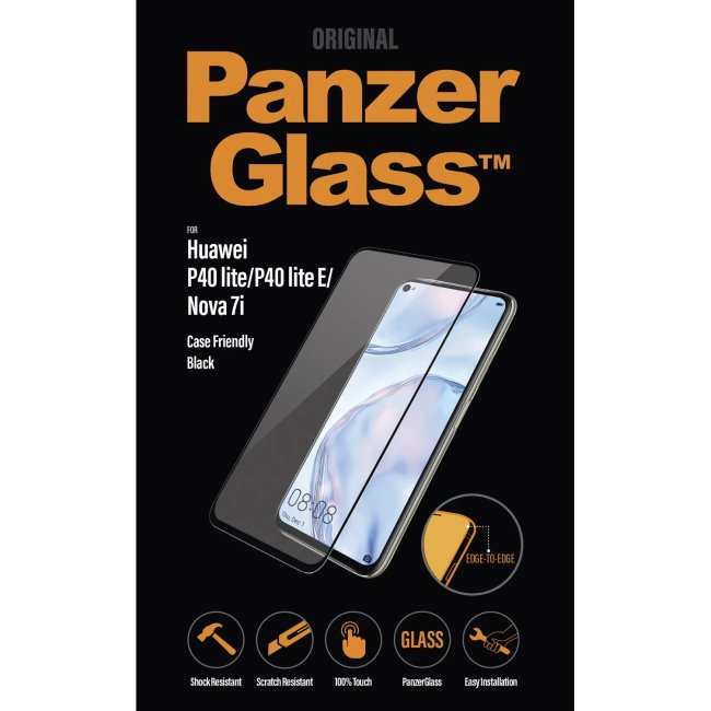 Ochranné temperované sklo PanzerGlass Case Friendly pro Huawei P40 Lite/P40 Lite E/Nova 7i, černé