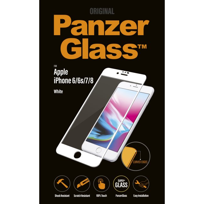 
Ochranné temperované sklo PanzerGlass Curved Edges pro Apple iPhone 6/6S/7/8, bílé