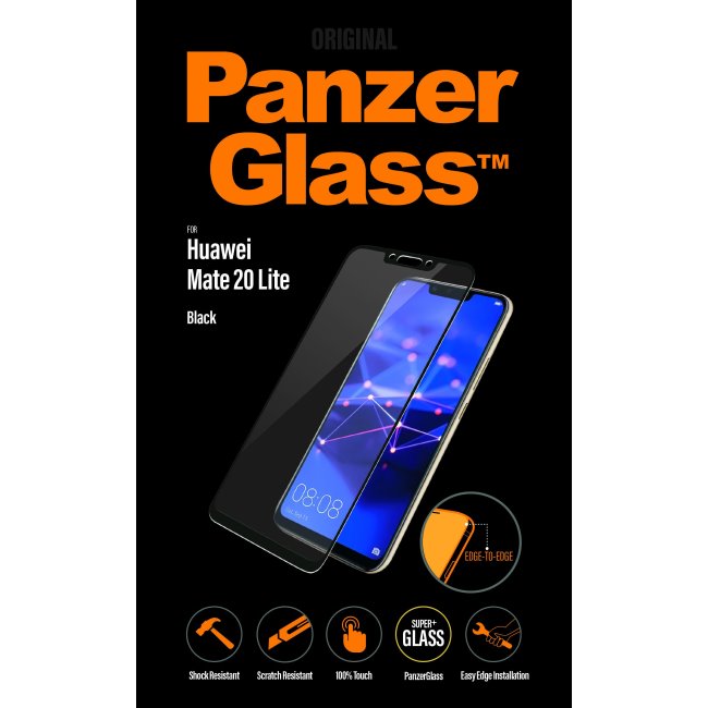 
Ochranné temperované sklo PanzerGlass na celý displej pro Huawei Mate 20 Lite, černé