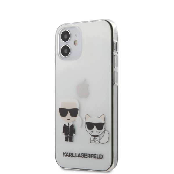 Púzdro Karl Lagerfeld PC/TPU Karl & Choupette pre iPhone 12 mini, transparent