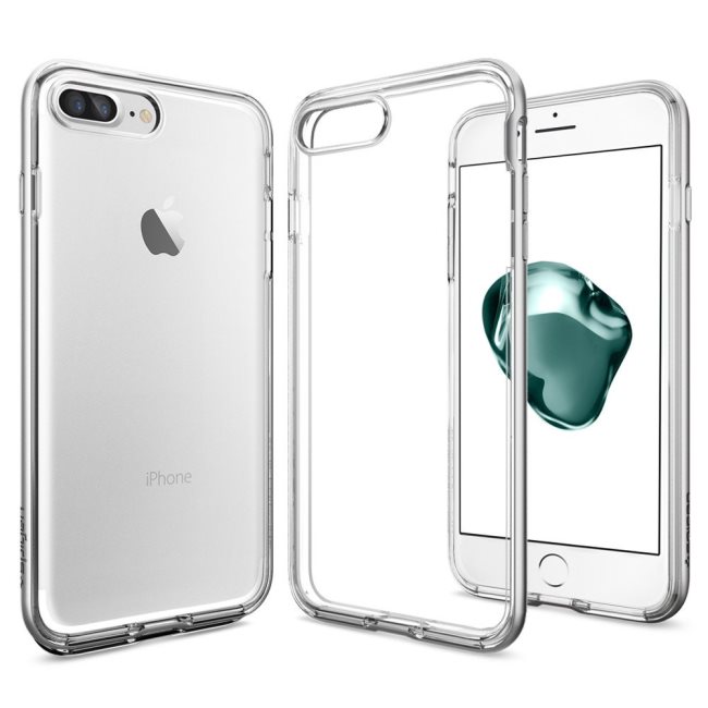 Pouzdro Spigen Neo Hybrid Crystal pro Apple iPhone 7 Plus a iPhone 8 Plus, Satin Silver