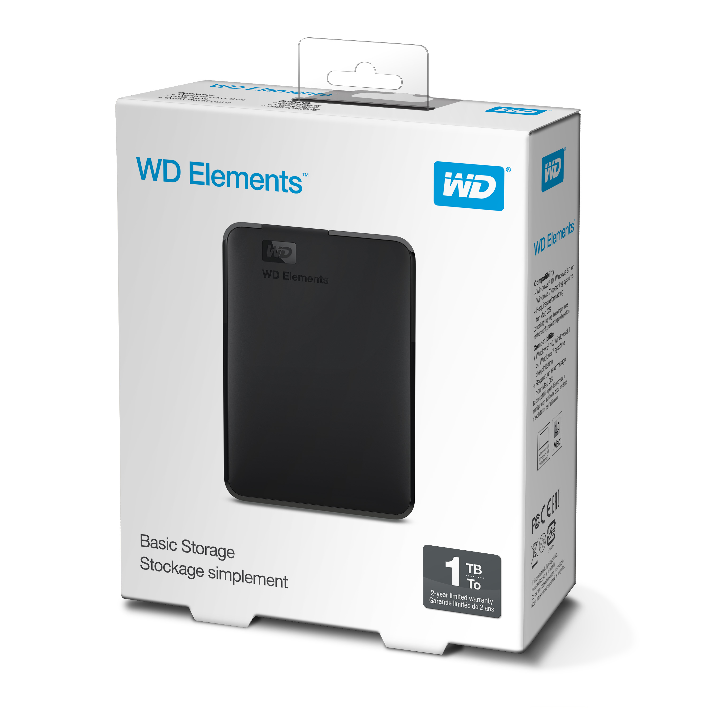 WD HDD Elements Portable, 1TB, USB 3.1