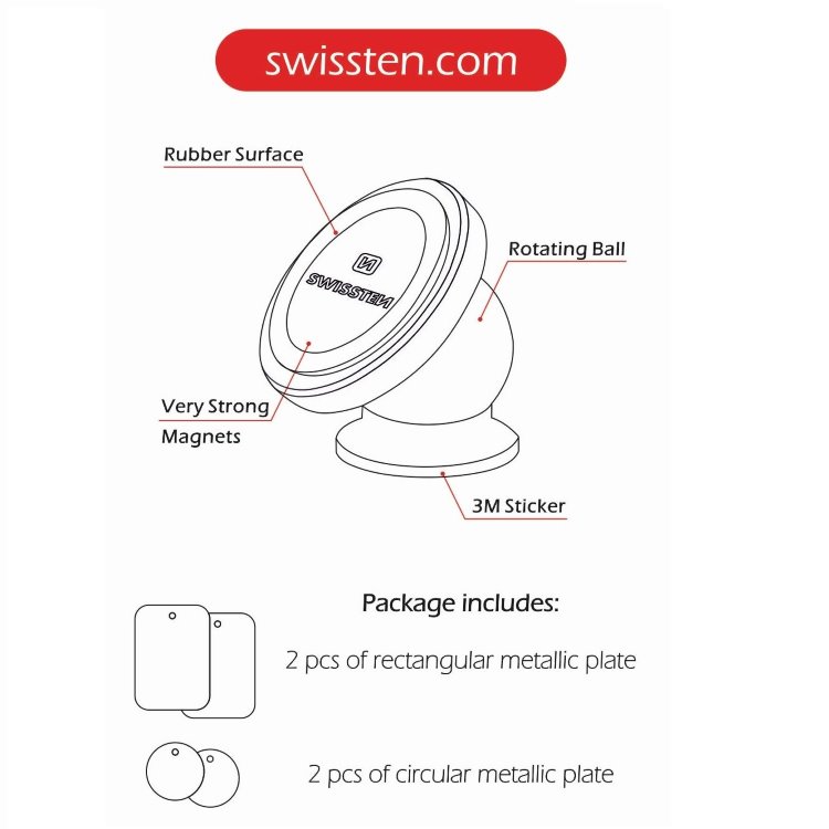 Magnetický držák Swissten S-Grip M2 na palubní desku