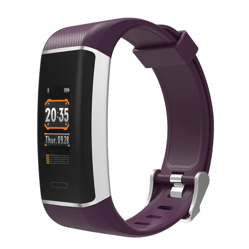 Carneo G-Fit+ fitness náramek s GPS, černý + fialový náramek