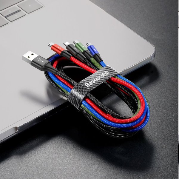 Baseus Fast 4v1 kabel USB-A/Micro-USB+Lightning+2xUSB-C 3.5A 1.2m