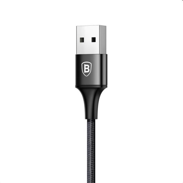 Baseus Rapid Series 3v1 kabel USB-A/Micro-USB+Lightning+USB-C 3A 1.2m, černý