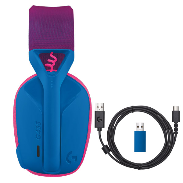Herní sluchátka Logitech G435 Lightspeed Wireless Bluetooth Gaming Headset, modré