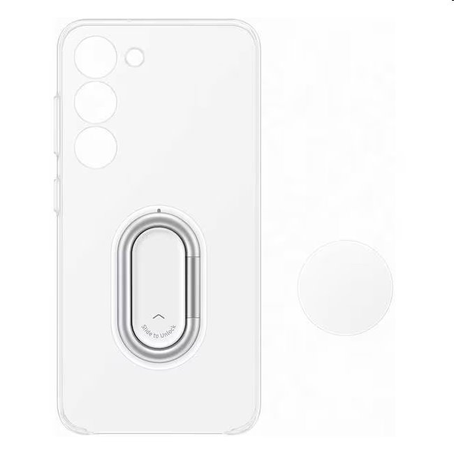 Pouzdro Clear Gadget pro Samsung Galaxy S23, transparent (s odnímatelným úchytem)