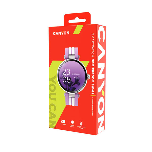 Canyon SW-61, Semifreddo smart hodinky dámské, fialové
