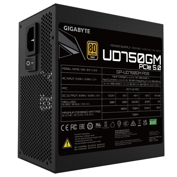 Gigabyte Zdroj UD750GM PG5 750 W 80 plus GOLD, modulární