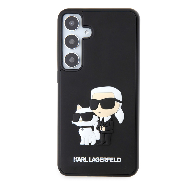 Zadní kryt Karl Lagerfeld 3D Rubber Karl and Choupette pro Samsung Galaxy S24 Plus, černý