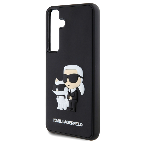 Zadní kryt Karl Lagerfeld 3D Rubber Karl and Choupette pro Samsung Galaxy S24 Plus, černý