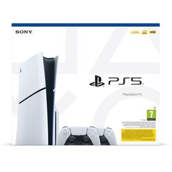 PlayStation 5 (Model Slim) + Bezdrátový ovladač PlayStation 5 DualSense, bílý | playgosmart.cz