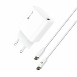 Sturdo Síťová nabíječka 3A, PD, 20W, USB QC + nabíjecí kabel USB-C/USB-C 1m, bílá