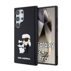 Zadní kryt Karl Lagerfeld 3D Rubber Karl and Choupette pro Samsung Galaxy S24 Ultra , černý